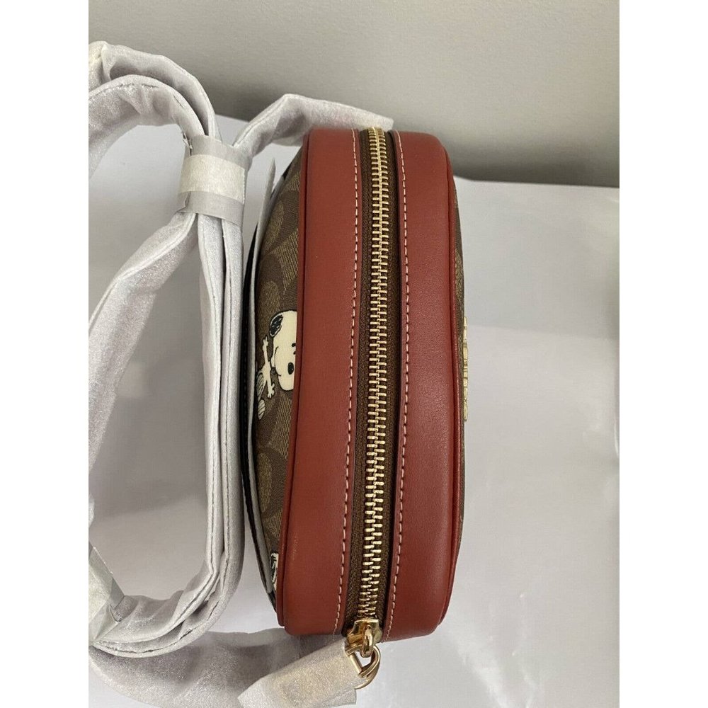 Coach X Peanuts Mini Jamie Camera Bag In Signature Canvas With Snoopy Woodstock - Picture 4 of 7
